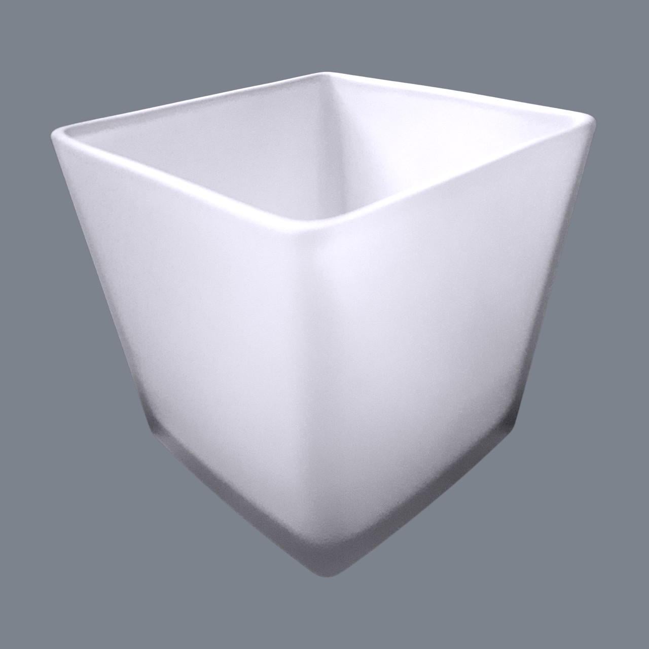 Плафон квадратный стеклянный Куб 9x9 см Е14 Белый матовый