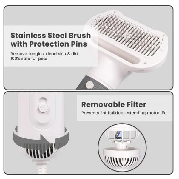 Фен для домашніх тварин Vailge PBMB-E з гребінцем Білий (2094) - фото 4