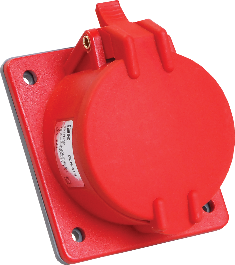 Силовая розетка UEC ЗСИ-425 3P+N+PE 32А 400 В встроенная IP44 Красный (PSN42-032-5)