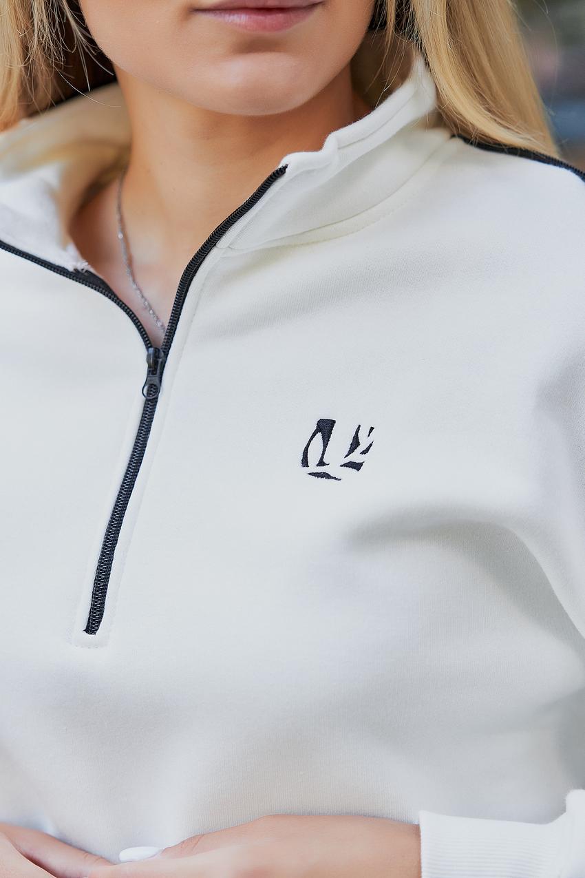 Костюм женский М196.4 с начесом XXL Кремовый/Черный (980-1-64) - фото 2 Костюм женский М196.4 с начесом XXL Кремовый/Черный (980-1-64) - фото 2