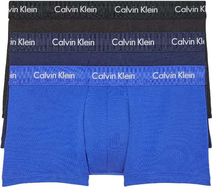 Набір трусів боксери чоловічих бавовняних Calvin Klein L 3 шт. Чорний/Синій/Кобальт (NB2614)