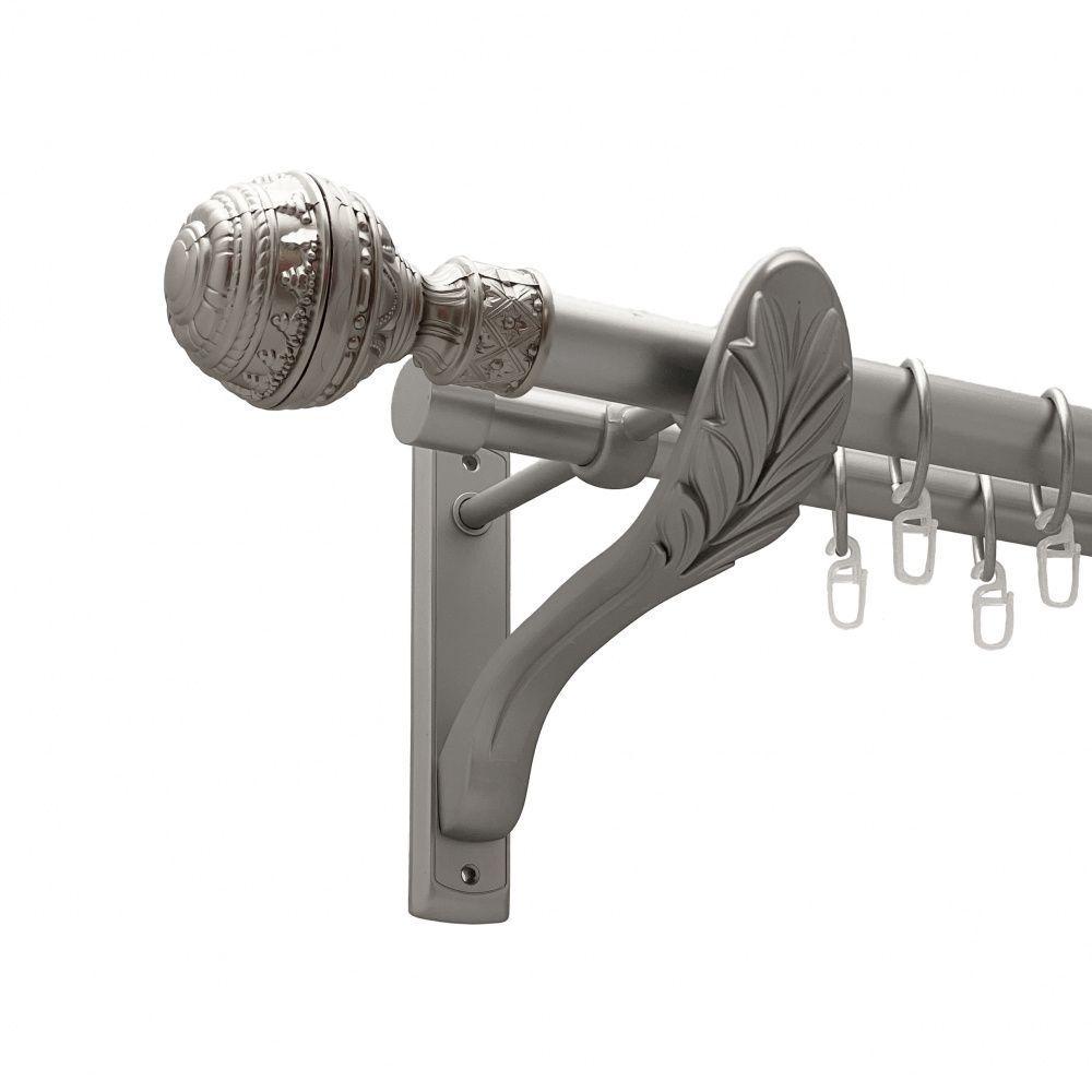 Карниз для штор Orvit Арабеска двухрядный гладкий 25/19 мм 160 см Сатин (00-00011251)