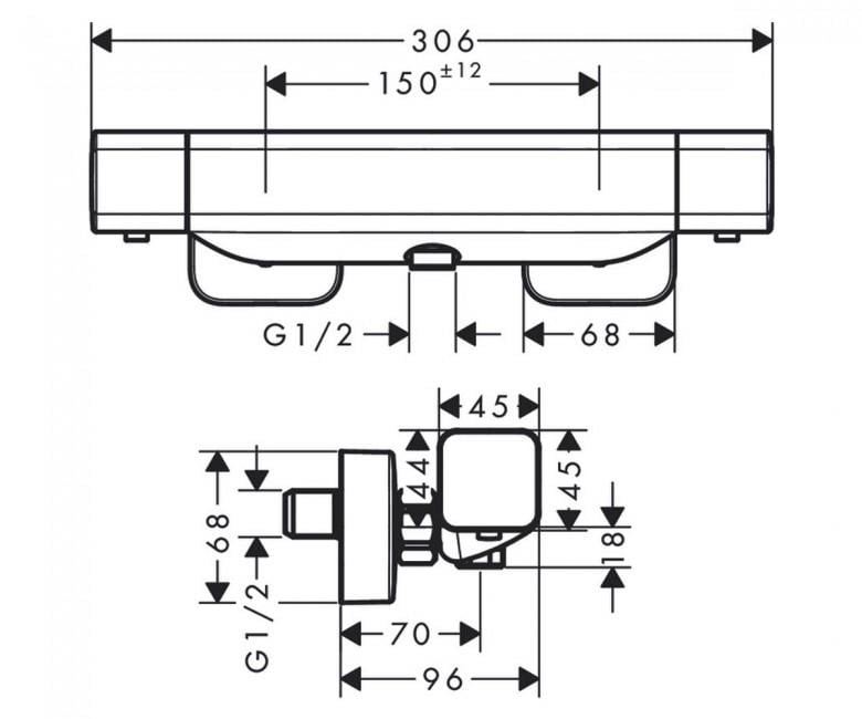 Змішувач для душу HANSGrohe Ecostat E 15773000 зовнішнього монтажу (60128) - фото 2