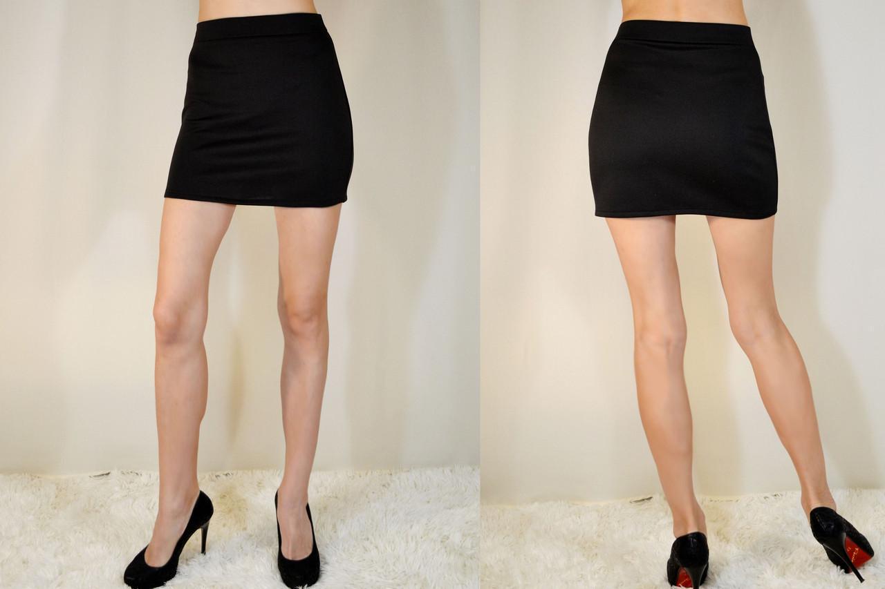 Спідниця міні жіноча з трикотажу на резинці р. 38 Чорний (1577250745) - фото 5 Спідниця міні жіноча з трикотажу на резинці р. 38 Чорний (1577250745) - фото 5