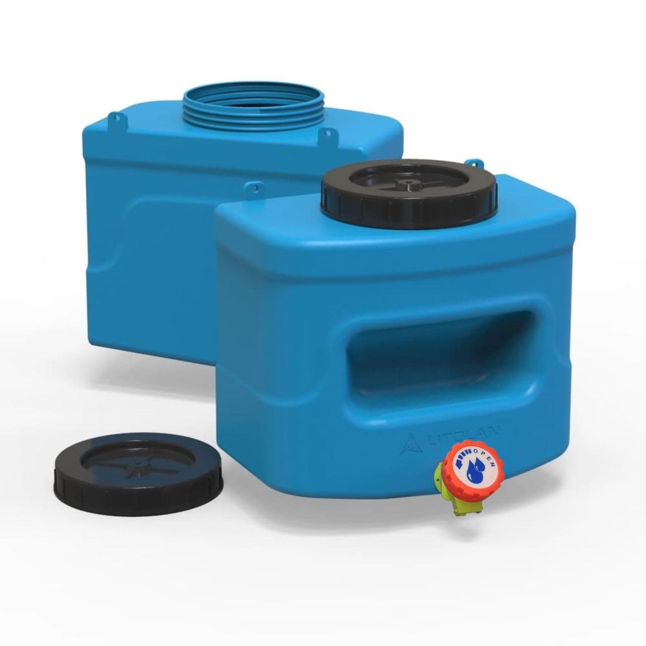 Умывальник Litolan с вентильным краном и мыльницей 10 л Синий - фото 2