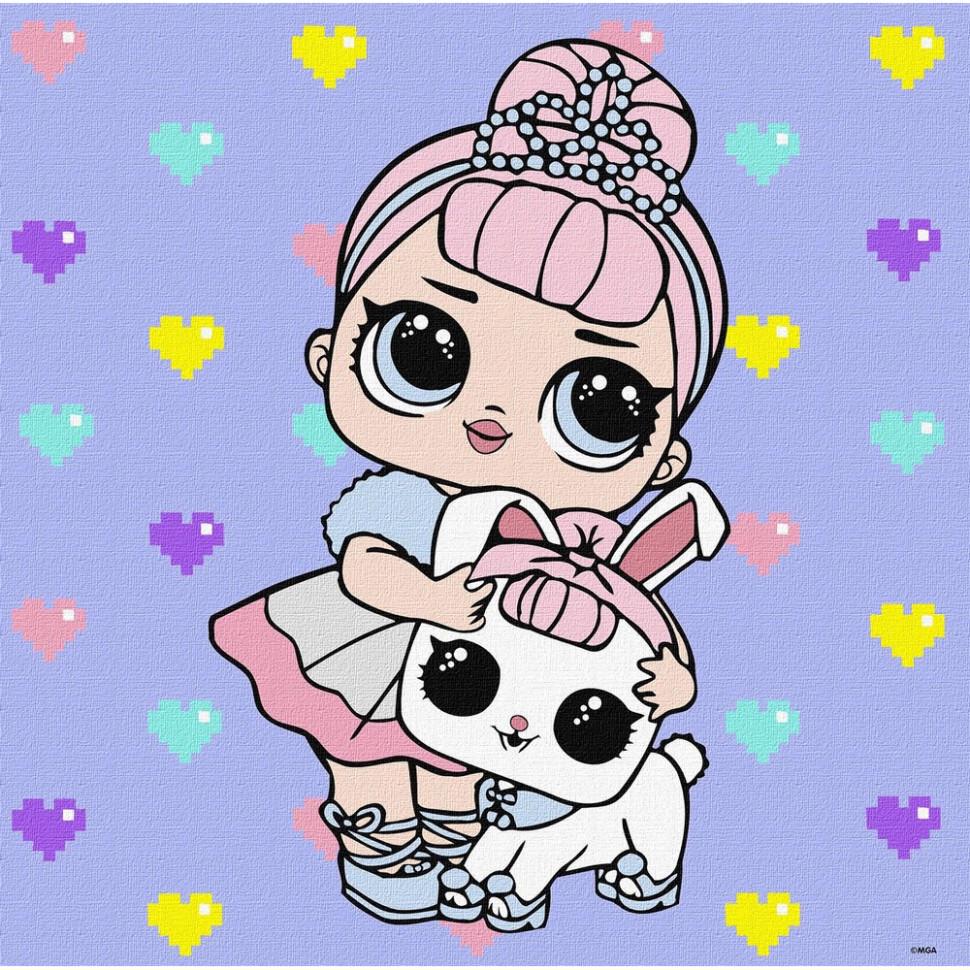 Картина за номерами Ideyka L.O.L. Surprise! TroopSurprise Crystal Queen With Crystal Bunny KHO6289 40х40 см (RLT54101)