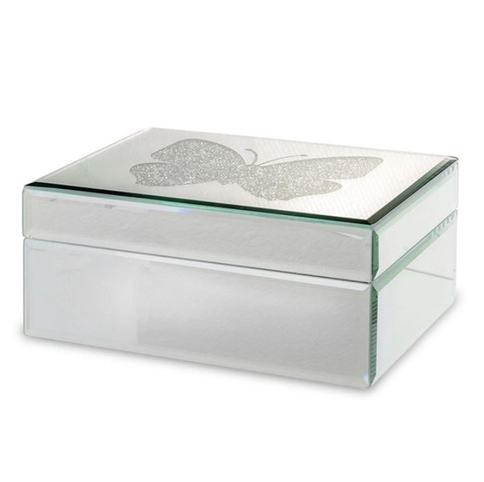 Шкатулка для бижутерии зеркальная с бабочкой (34623)