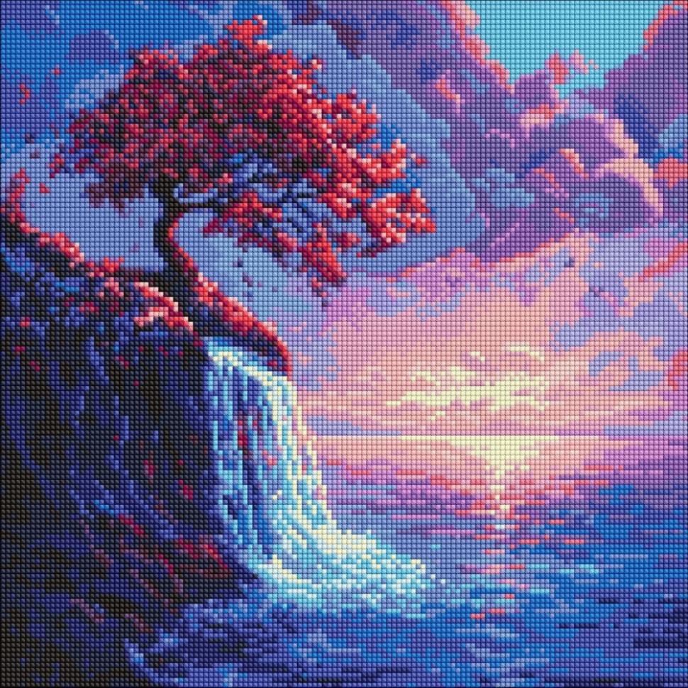 Алмазна мозаїка Сакура в потоці art_selena_ua AMO8210 40х40 см