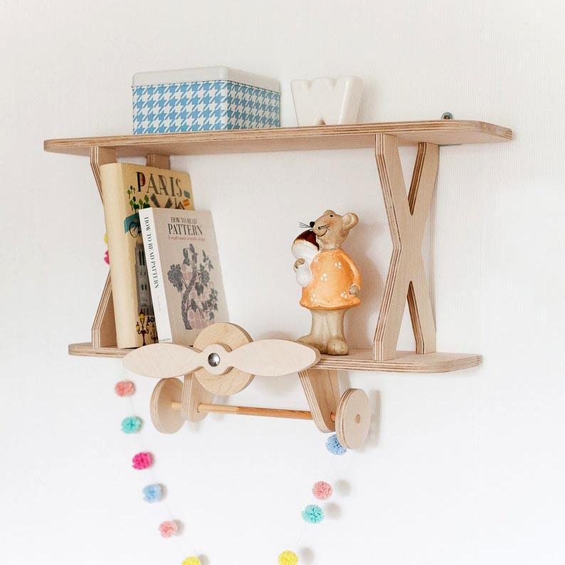 Полка книжная настенная из дерева Джейн Бланже (КПГ-001101)