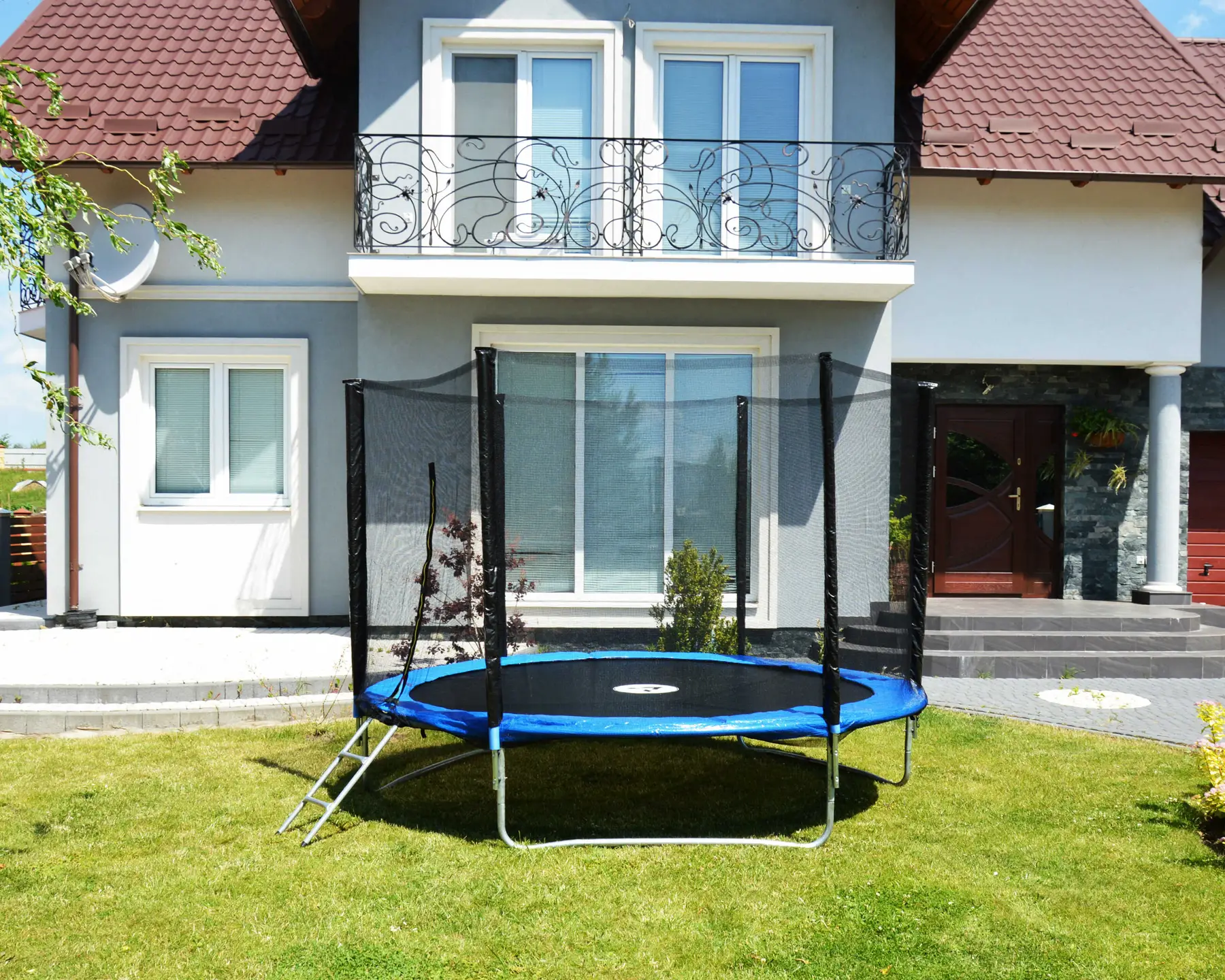 Батут детский Atleto с сеткой и стремянкой 435 см (21000300) - фото 10 Батут детский Atleto с сеткой и стремянкой 435 см (21000300) - фото 10