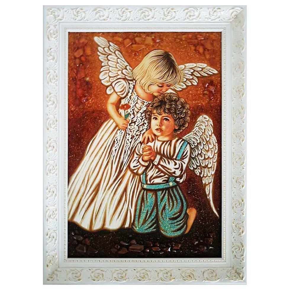 Картина Ангелочки из янтаря 30х40 см (К0110-30х40)