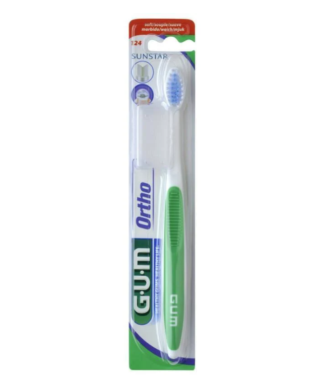 Зубная щетка GUM Ortho ортодонтическая Зеленый (891)