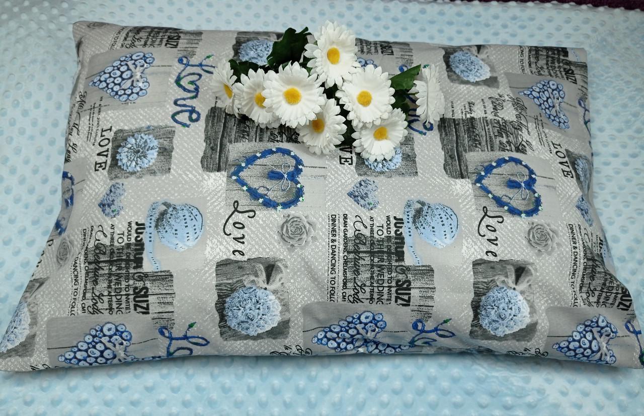 Наволочка на подушку бязь Gold Lux лав 50х70 см Серый - фото 3