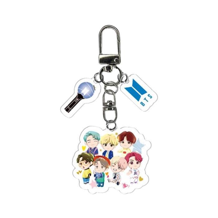 Брелок акриловий BTS з лого та лайтстиком (23712)
