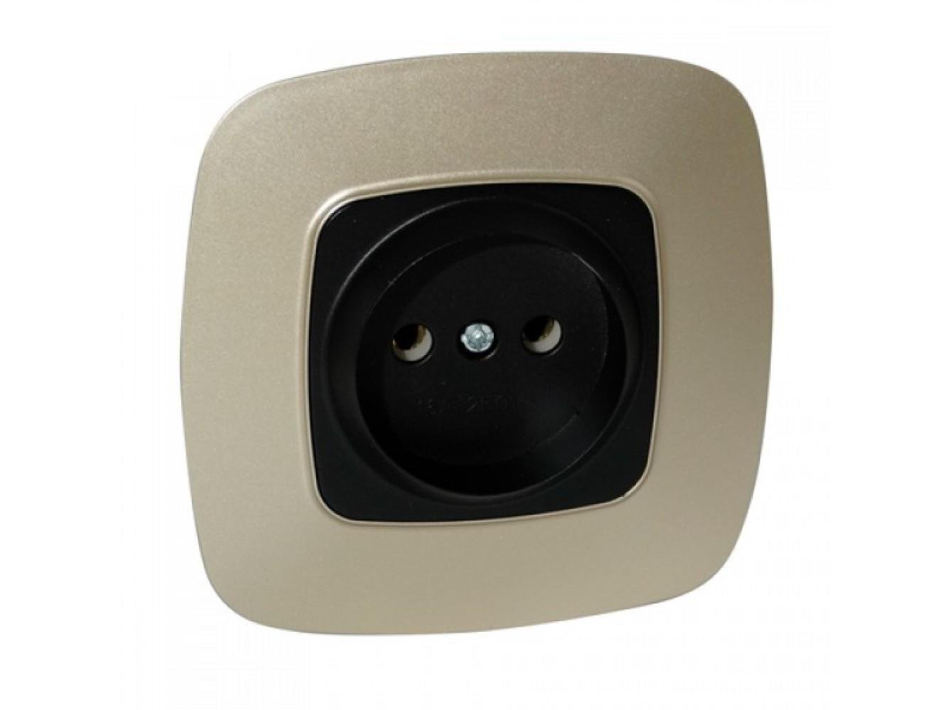 Розетка встроенная HOROZ ELECTRIC 16А 250V ELA Золотой/Черный (112-007-0005-040)