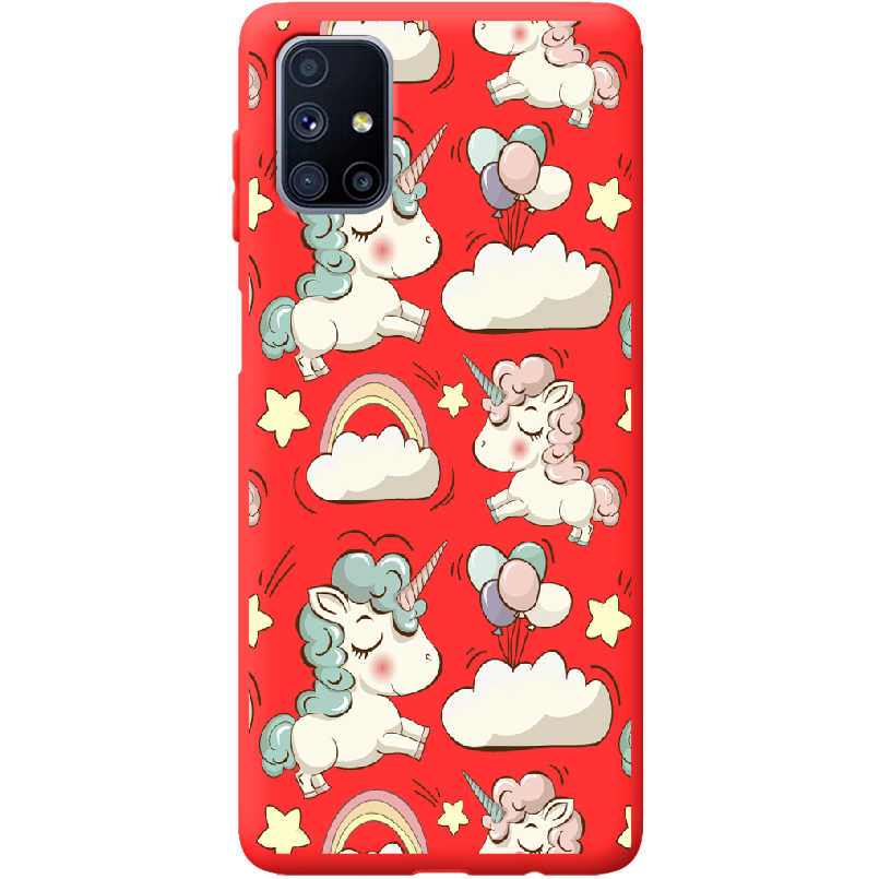 Чохол Boxface Samsung M515 Galaxy M51 Unicorns Червоний силікон  (40937-cc2-41570) - фото 1