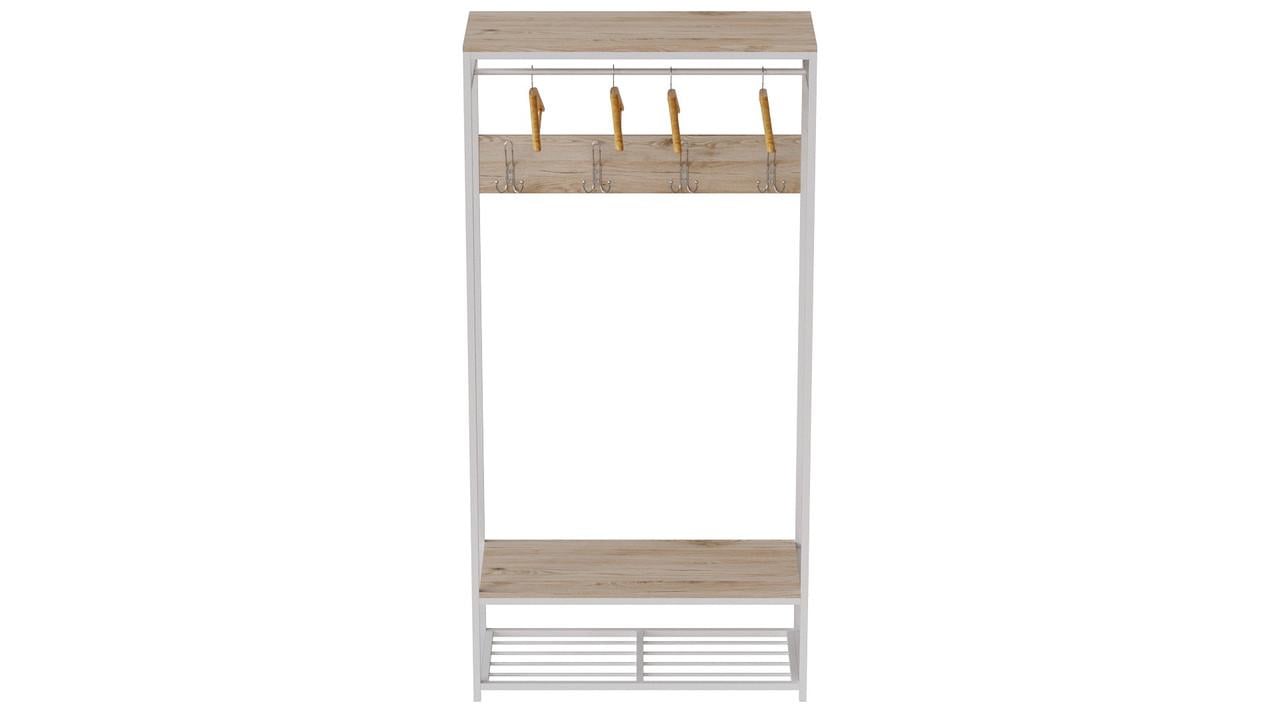 Вешалка модульная напольная Ferrum-decor Трелис 15 ДСП 16 мм 180x90x38 см Белый/Дуб Сан-Марино (FRD-104368)