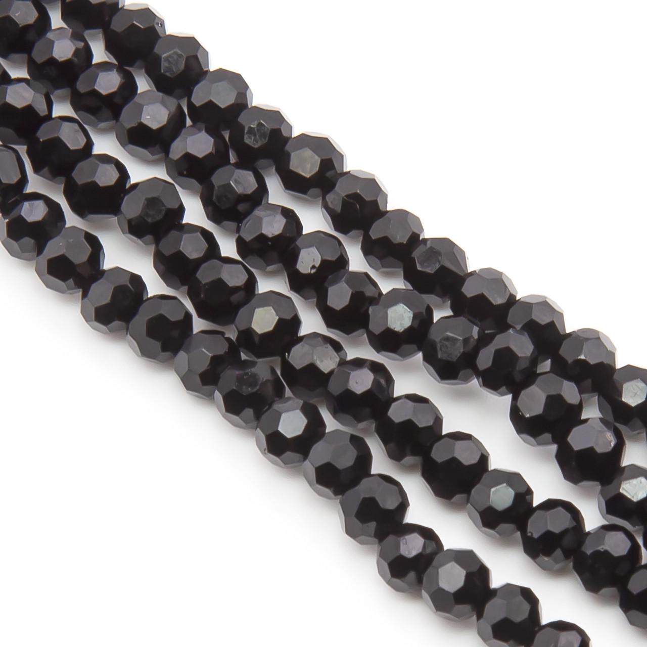 Бусины Шар огранка 4 мм 95 шт. Черный (БС0004ш03)