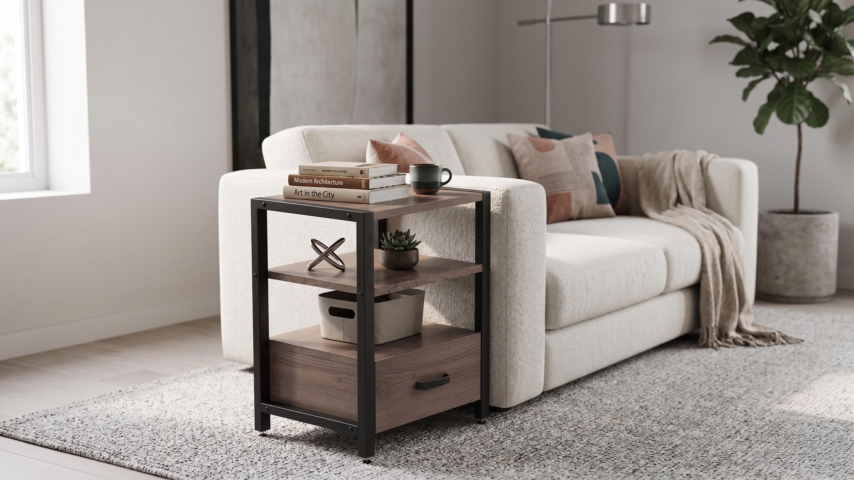 Тумба универсальная Ferrum-decor Вивьен ДСП 16 мм 1/1 50x41x40 Черный/Дуб Кремона Канолло (FRD-107804)