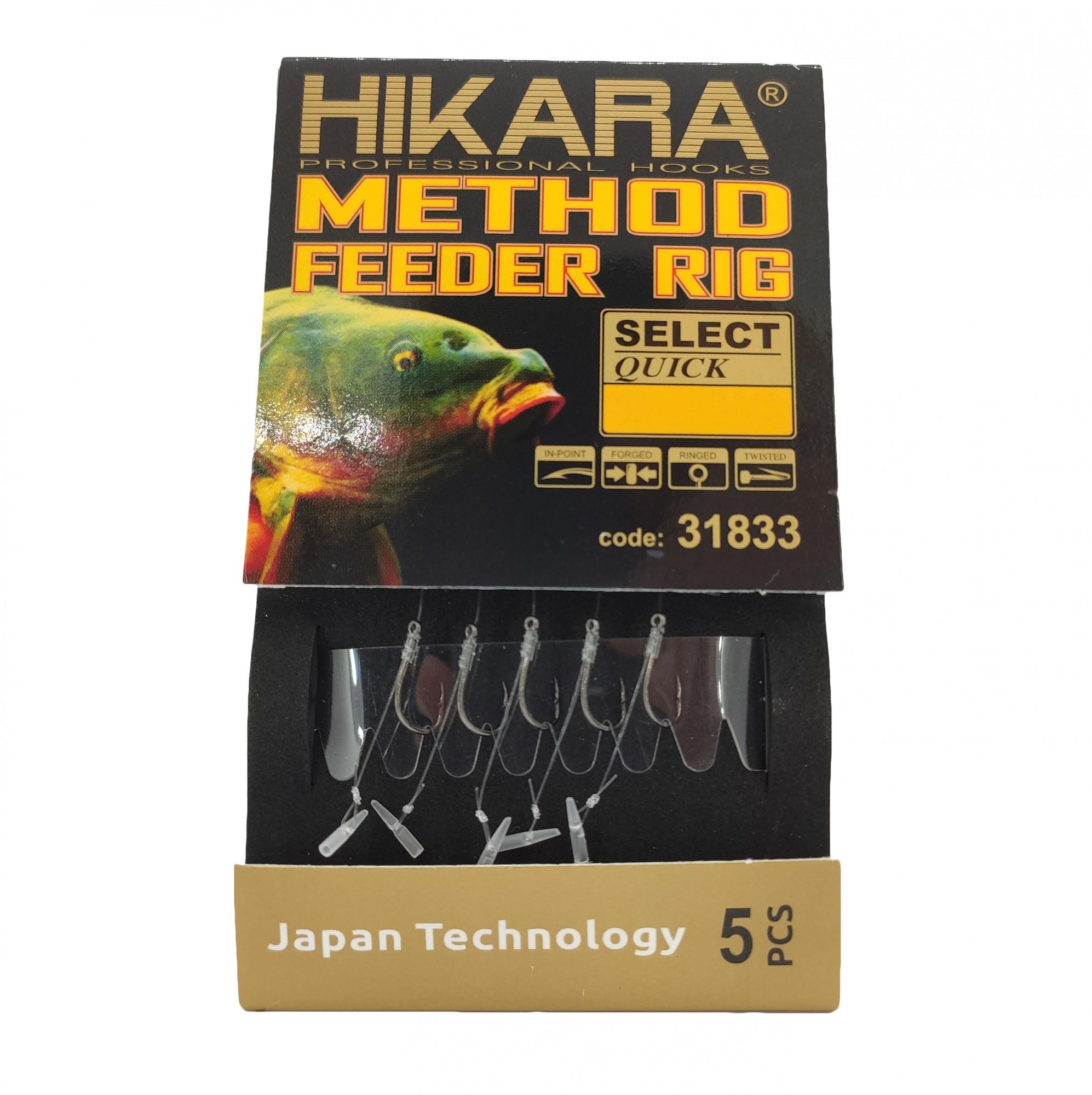 Поводок методный Hikara select quick крючок №14 леска 0,20 мм 10 см 5 шт. - фото 1