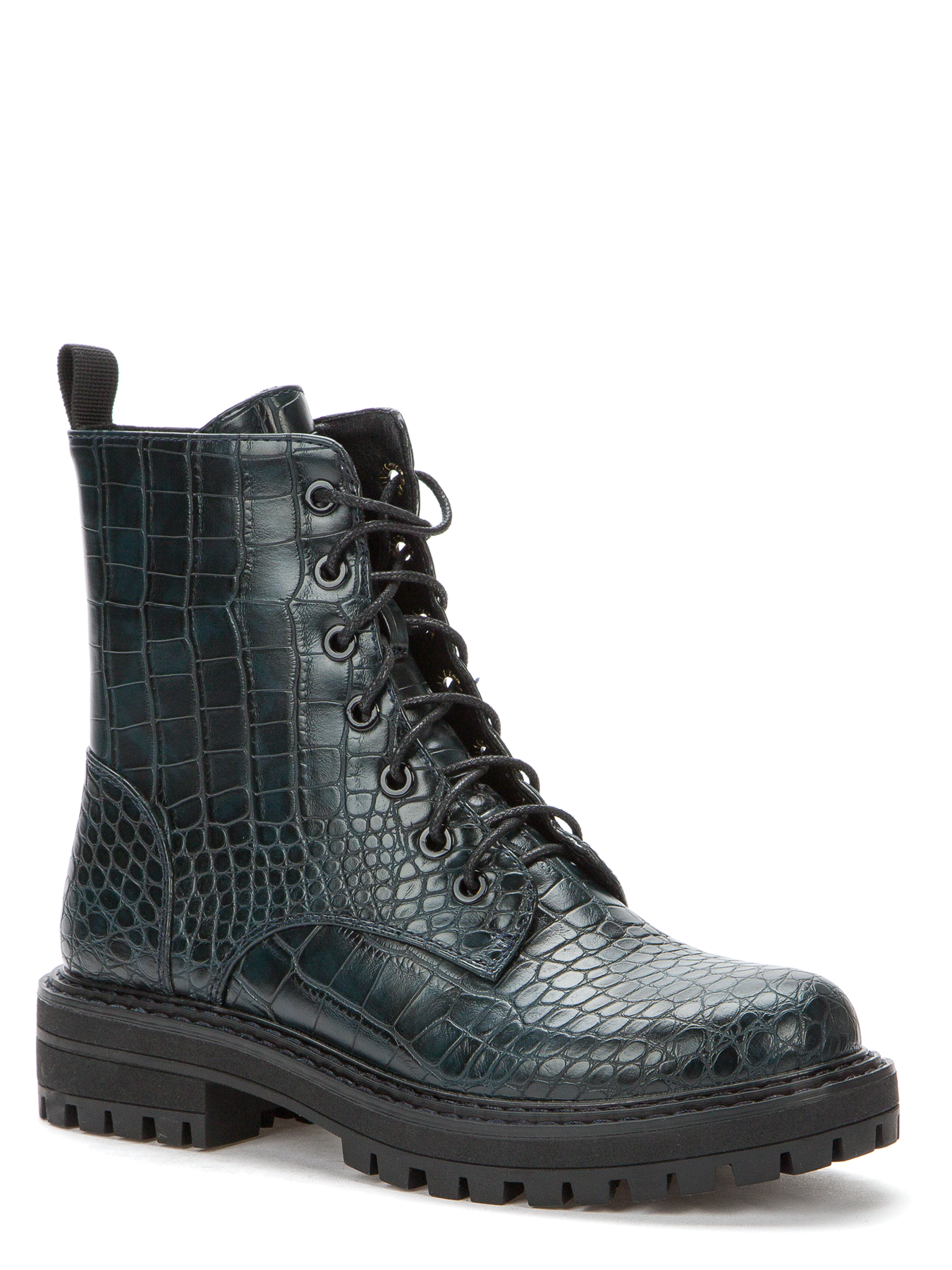 Ботинки женские BETSY экокожа под рептилию р. 36 Темно-синий (918017/09-04)