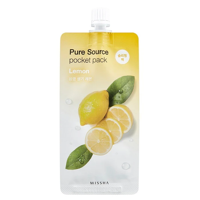 Маска для лица ночная Missha Pure Source Pocket Pack Lemon 10 мл (1565726454)