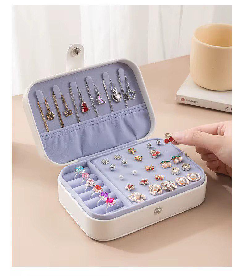 Шкатулка для ювелирных украшений на кнопке 16,5х11,5х5,5 см Белый (ST0409) - фото 3 Шкатулка для ювелирных украшений на кнопке 16,5х11,5х5,5 см Белый (ST0409) - фото 3