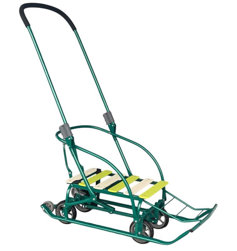 Санки-трансформер дитячі на колесах ТМ Мрія 2025 Veloz Зелений/Салатово-білий