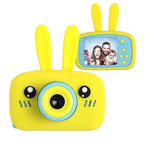 Детский фотоаппарат с автофокусом Baby Photo Camera Rabbit Х500 Желтый - фото 3