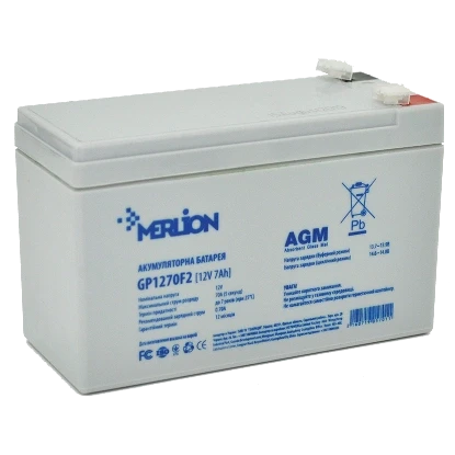 Батарея акумуляторна MERLION AGM GP1270F2 12В 7А/г (2888453431)