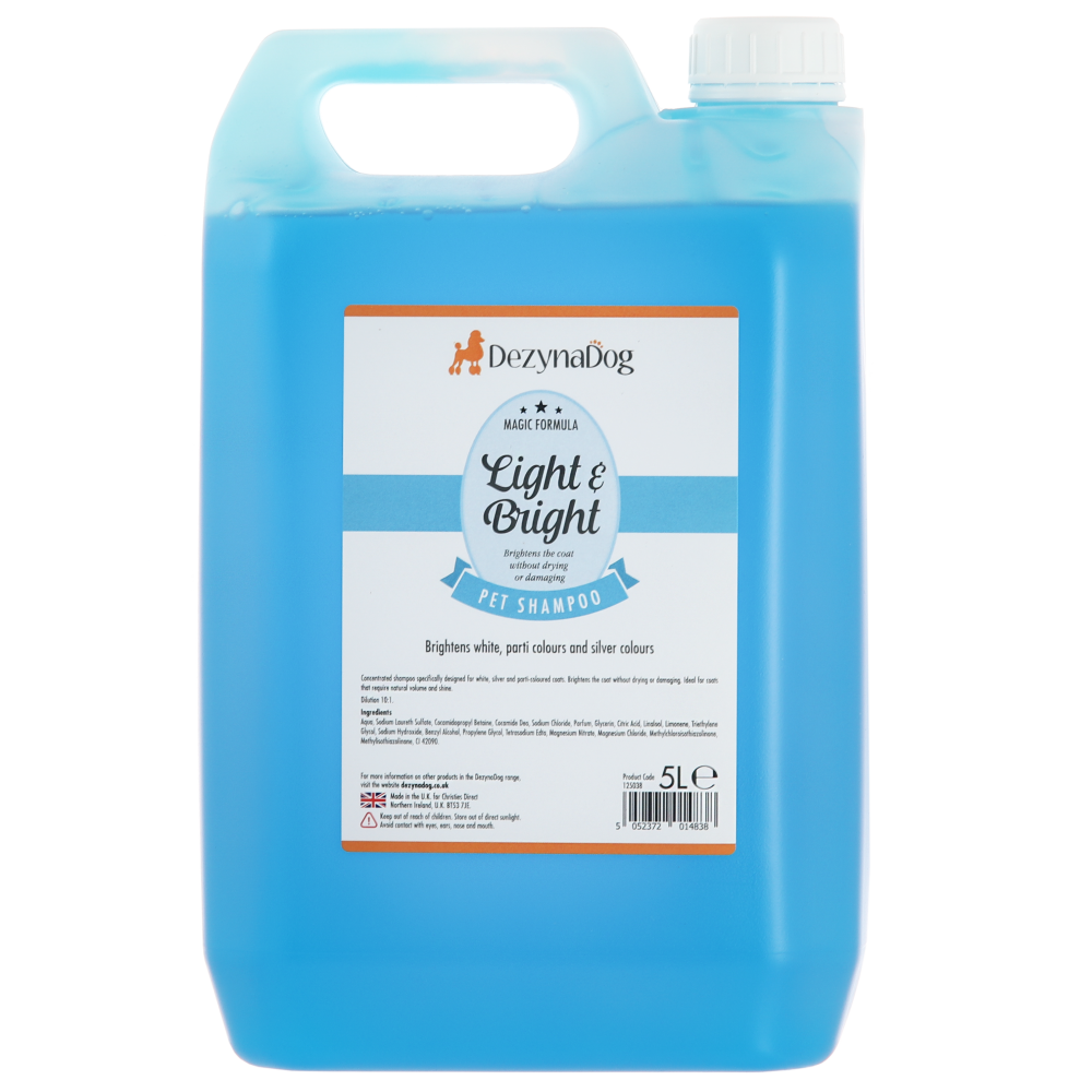 Шампунь Dezynadog Light Bright White Coat Colour Enchance для белого и светлых окрасов шерсти собак 5 л (2523572018) Шампунь Dezynadog Light Bright White Coat Colour Enchance для белого и светлых окрасов шерсти собак 5 л (2523572018)