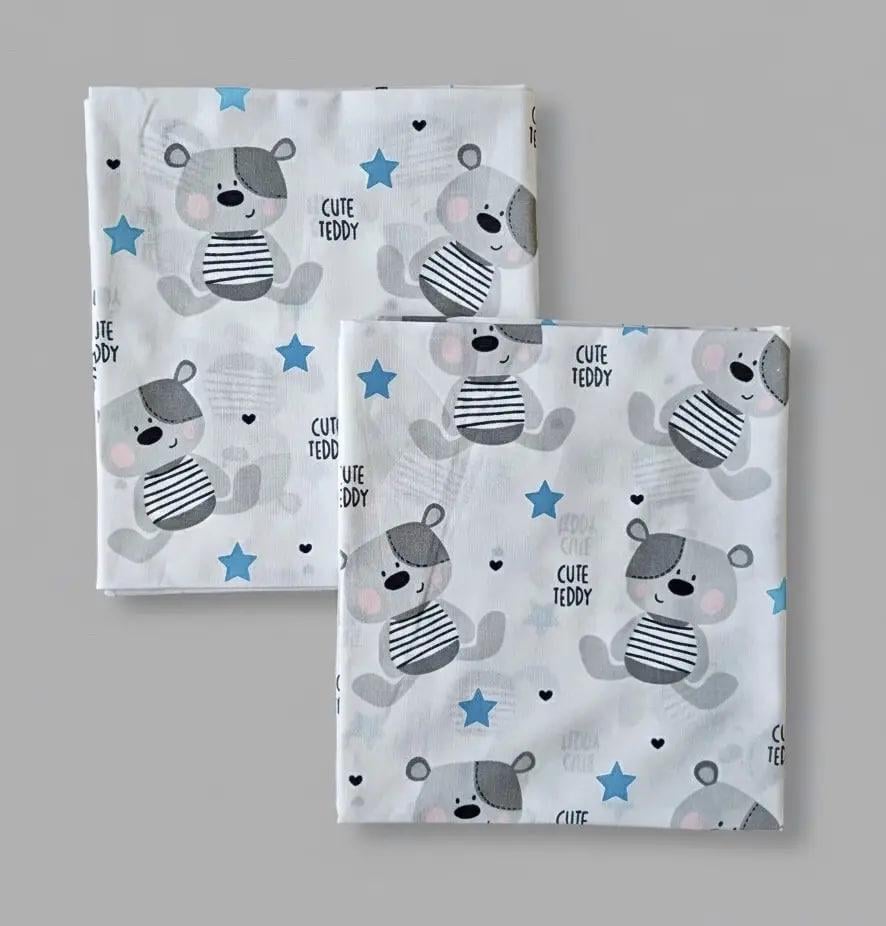 Пеленка детская BST из натуральной хлопковой ткани 2 шт. 90х80 см Серый/Белый (2172873898)