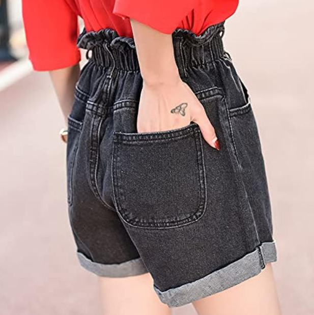 Шорты женские джинсовые высокая талия 4XL Серый (ШСА6) - фото 2 Шорты женские джинсовые высокая талия 4XL Серый (ШСА6) - фото 2