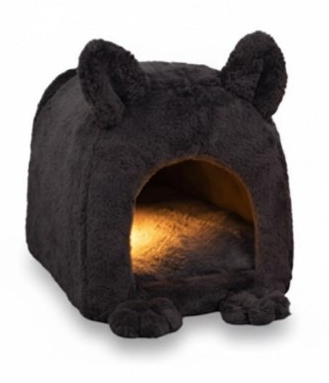 Лежанка домик для кошек и собак Bagira Black велюр 50x35 см высота 27 см Черный (8838 02)