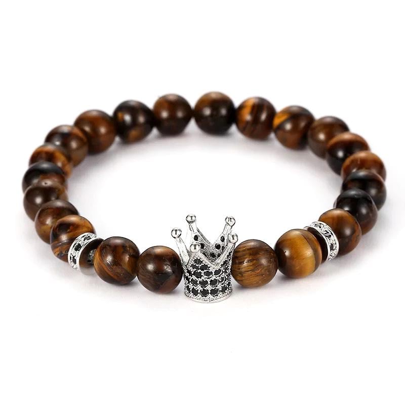 Браслет із тигрового ока з високою короною р. 22 (20038)