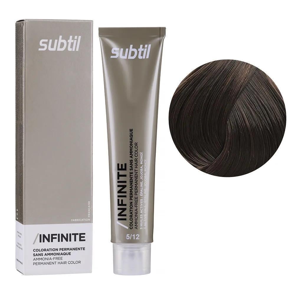 Крем-краска безаммиачная для волос Subtil Infinite Permanent Hair Color 5.12 Светлый шатен пепельно-перламутровый 60 мл