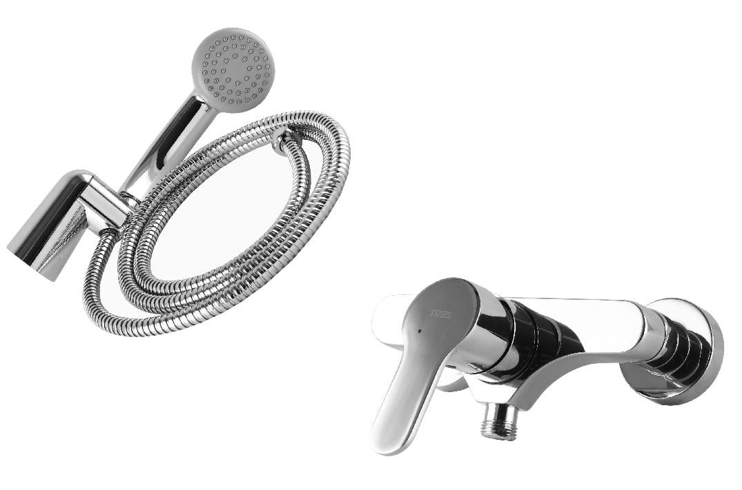 Смеситель для душа Tres BM-Tres 139167.01 с душевым комплектом/шланг SATIN (000005488)