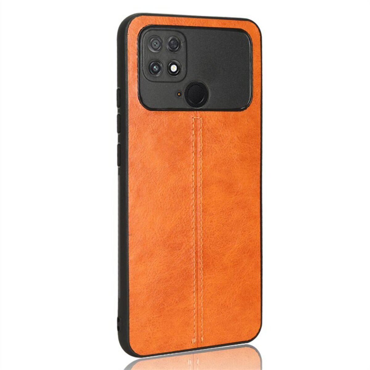 Противоударный чехол для Xiaomi Poco C40 Cosmiс Leather Case Orange