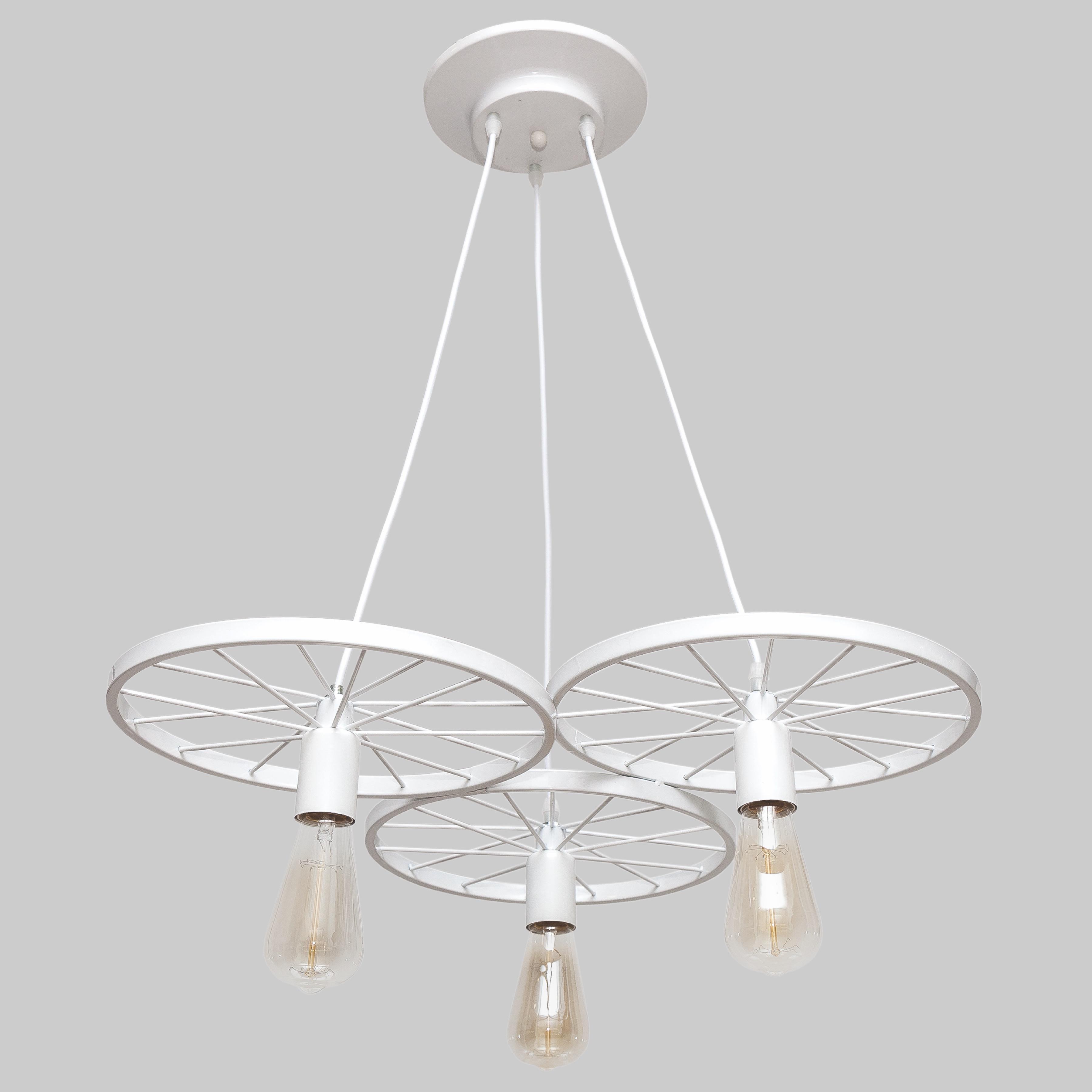 Люстра на три лампы Колеса Белый (59-90180-3 WH) Люстра на три лампы Колеса Белый (59-90180-3 WH)