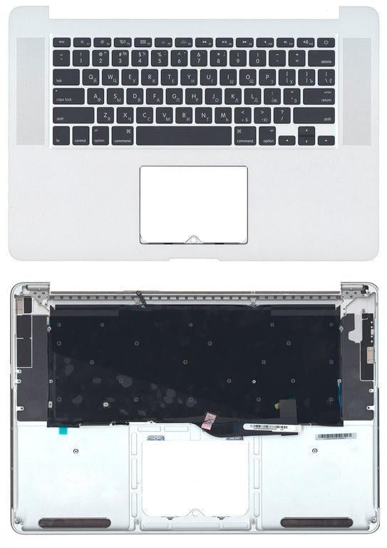 Клавиатура для ноутбука Apple MacBook Pro A1398 Silver TopCase горизонтальный Enter Black