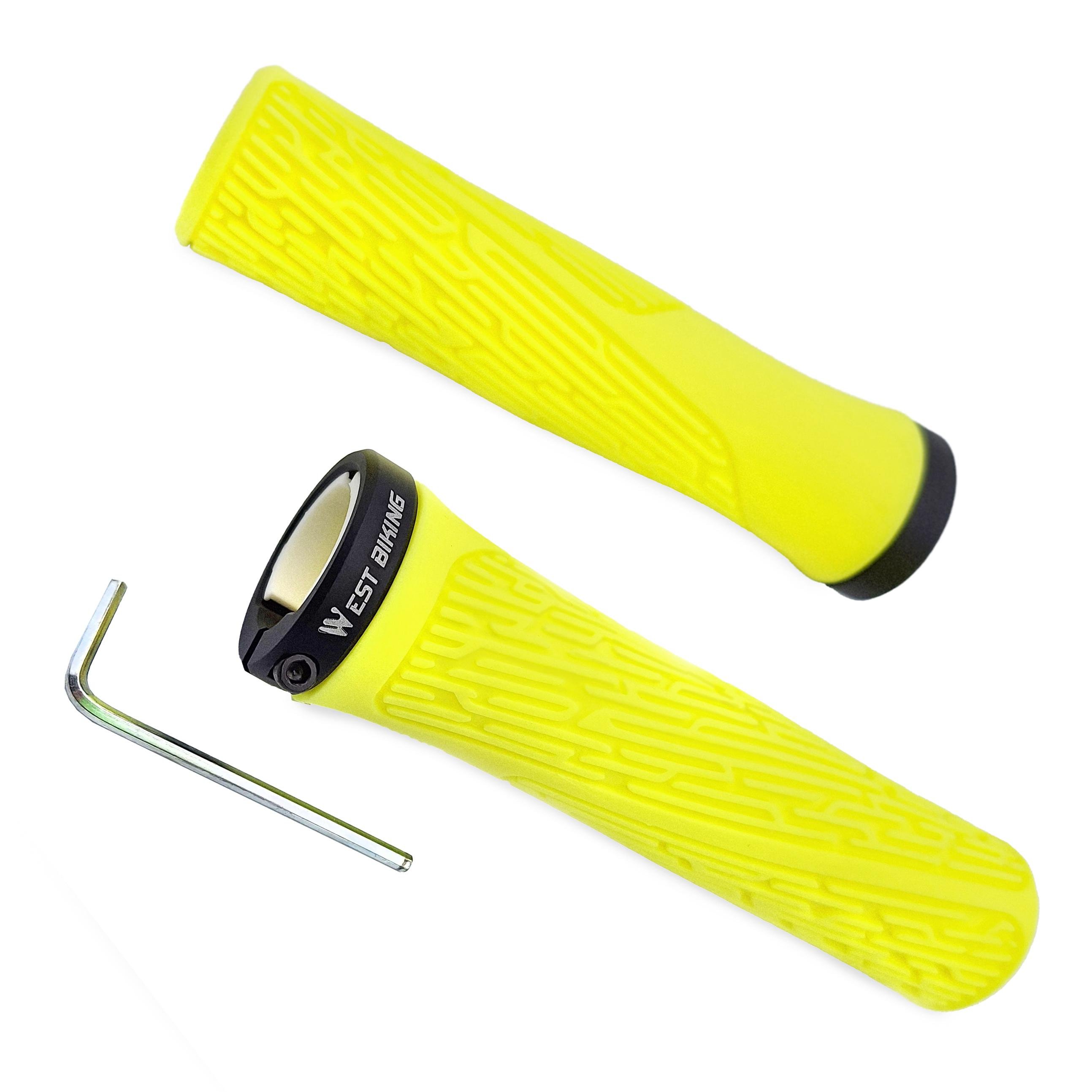 Грипси West biking YP0804061 прямі 130 мм з алюмінієвим замком Жовтий (G0000969)