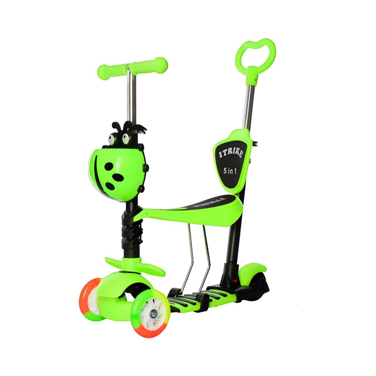 Самокат JR 3-026-C-GR складаний 3 колеса поліуретан Зелений (24713034) Самокат JR 3-026-C-GR складаний 3 колеса поліуретан Зелений (24713034)