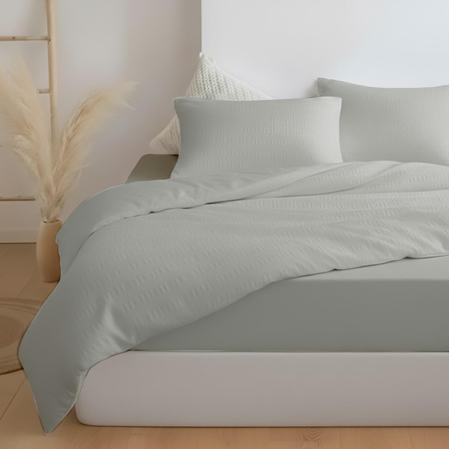 Комплект постельного белья Zastelli 14-4203 Light Grey/Light Grey жатка хлопковая двуспальный 175х210 см Серый