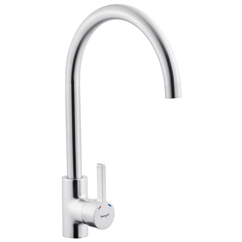 Змішувач для кухні IBERGRIF M22118A CV028499 одноважільний Сатин (148300)