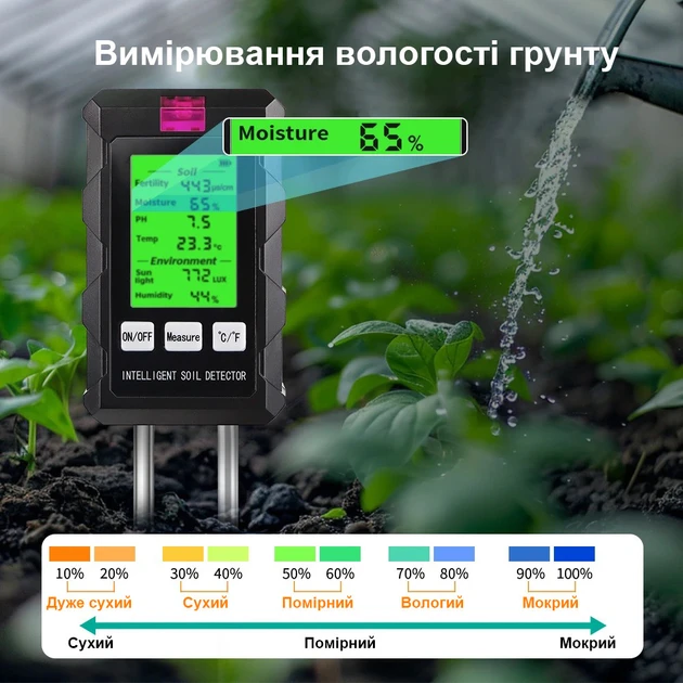 Анализатор почвы 6в1 рН температура/освещенность/плодородие/влажность/почвы и воздуха (ST-03) - фото 6 Анализатор почвы 6в1 рН температура/освещенность/плодородие/влажность/почвы и воздуха (ST-03) - фото 6