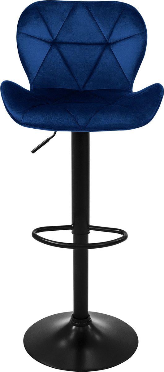 Барный стул со спинкой Bonro B-087 велюр Синий/Черный (5244) - фото 10