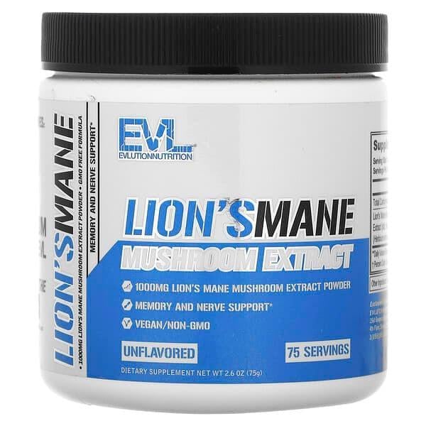 Ежовик гребенчатый EVLution Nutrition Lion's Mane органический гриб порошок 75 гр
