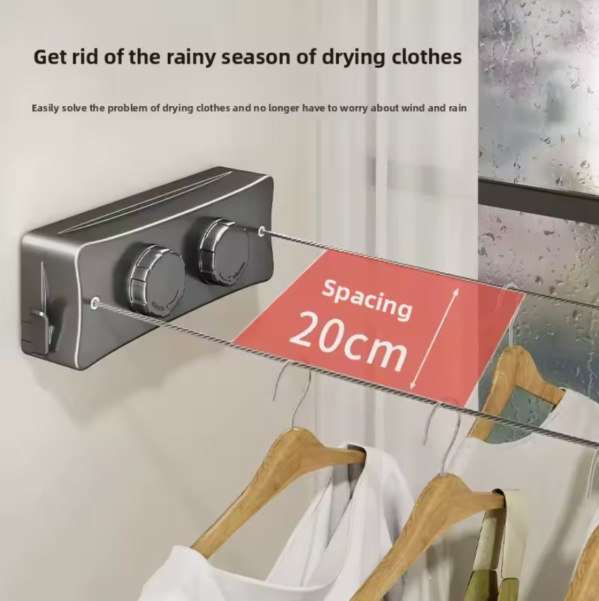 Сушарка для білизни настінна подвійна з фіксатором 5 м White (AC2505D4) - фото 5 Сушарка для білизни настінна подвійна з фіксатором 5 м White (AC2505D4) - фото 5