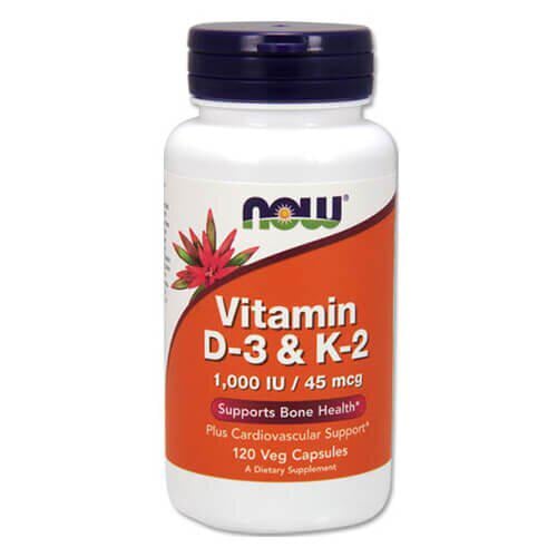 Витамин D3+K-2 NOW Vitamin D3+K2 120 капс. (NOW-00369)