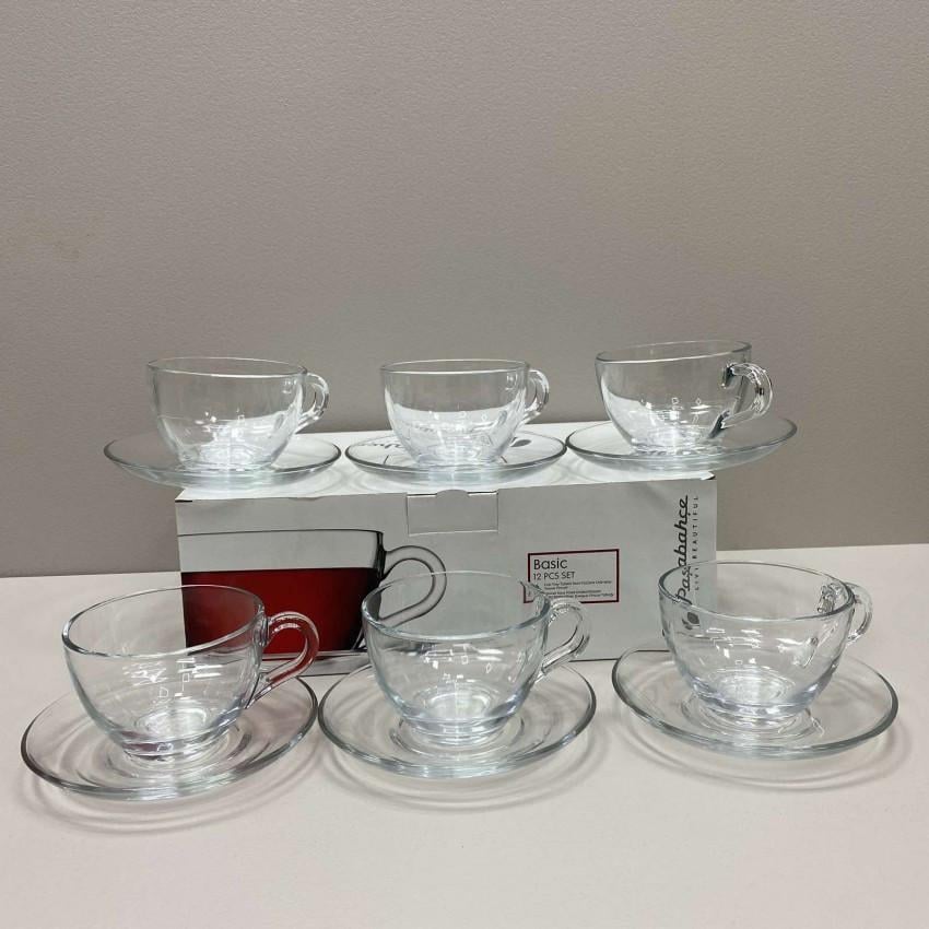 Сервиз чайный стеклянный Pasabahce Basic 97948 200 мл 12 пр. (2076406367) - фото 2